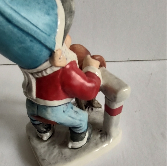 Goebel Co Boy Gnome Herbie Horseman Placing Saddle W Germany Red Blue Figurine - Picture 14 of 16